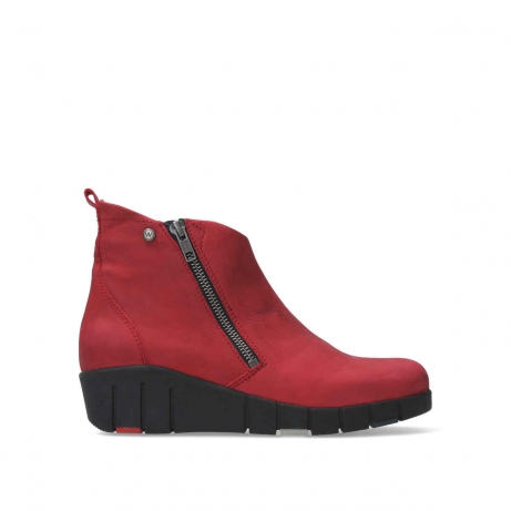 wolky bottines 01782 phoenix hv 10505 nubuck rouge fonceacute