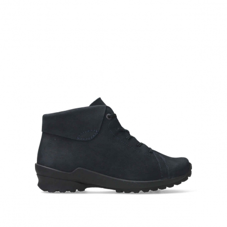 wolky bottines a lacets 01737 teton 11800 cuir nubuck bleu