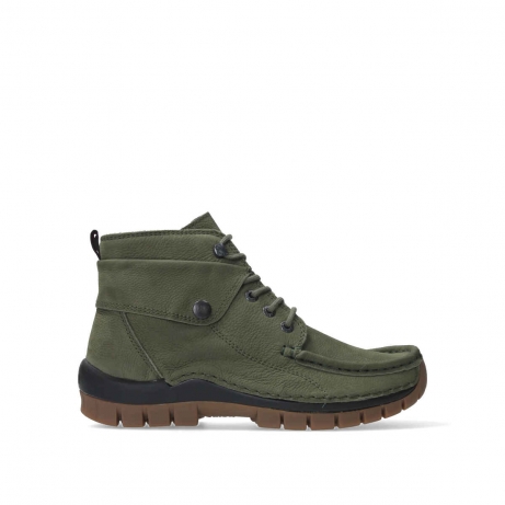 wolky bottines a lacets 04725 jump 11709 nubuck pesto vert