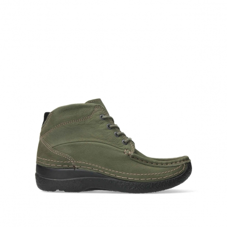 wolky bottines a lacets 06242 roll shoot 11709 nubuck pesto vert