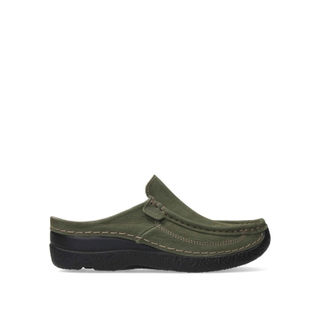 wolky mules 06202 roll slide 13709 nubuck pesto vert