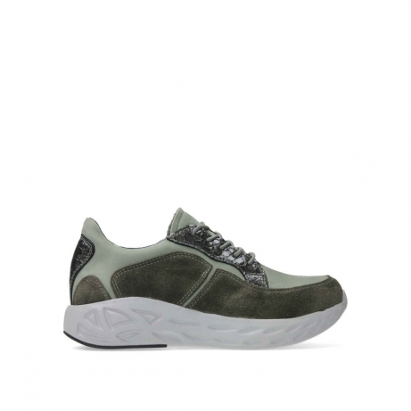 wolky chaussures a lacets 05700 bounce 90216 cuir combi gris vert